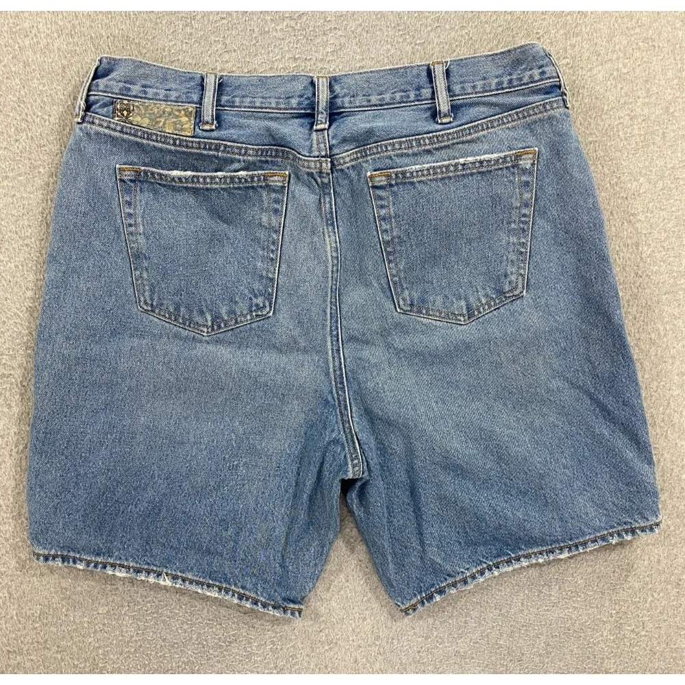 Abercrombie & Fitch Men's Authentic Rigid Denim Size 36 Loose Patched Shorts